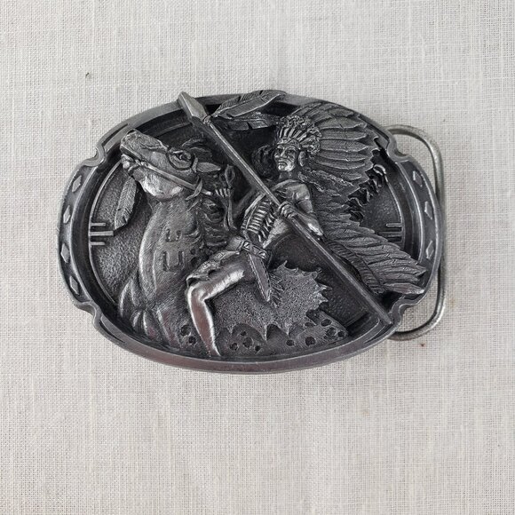 Arroyo Grande Other - Native American Spotted War Horse Appaloosa 3D Arroyo Grande belt buckle silver